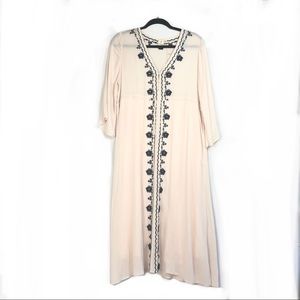 Pinkblush Long Sleeve Maternity Dress W/ Embroid